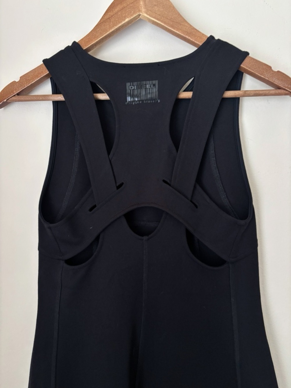 DIESEL Black Ponte Knit Sleeveless Shift Dress XS Edgy Minimalist - Picture 5 of 9